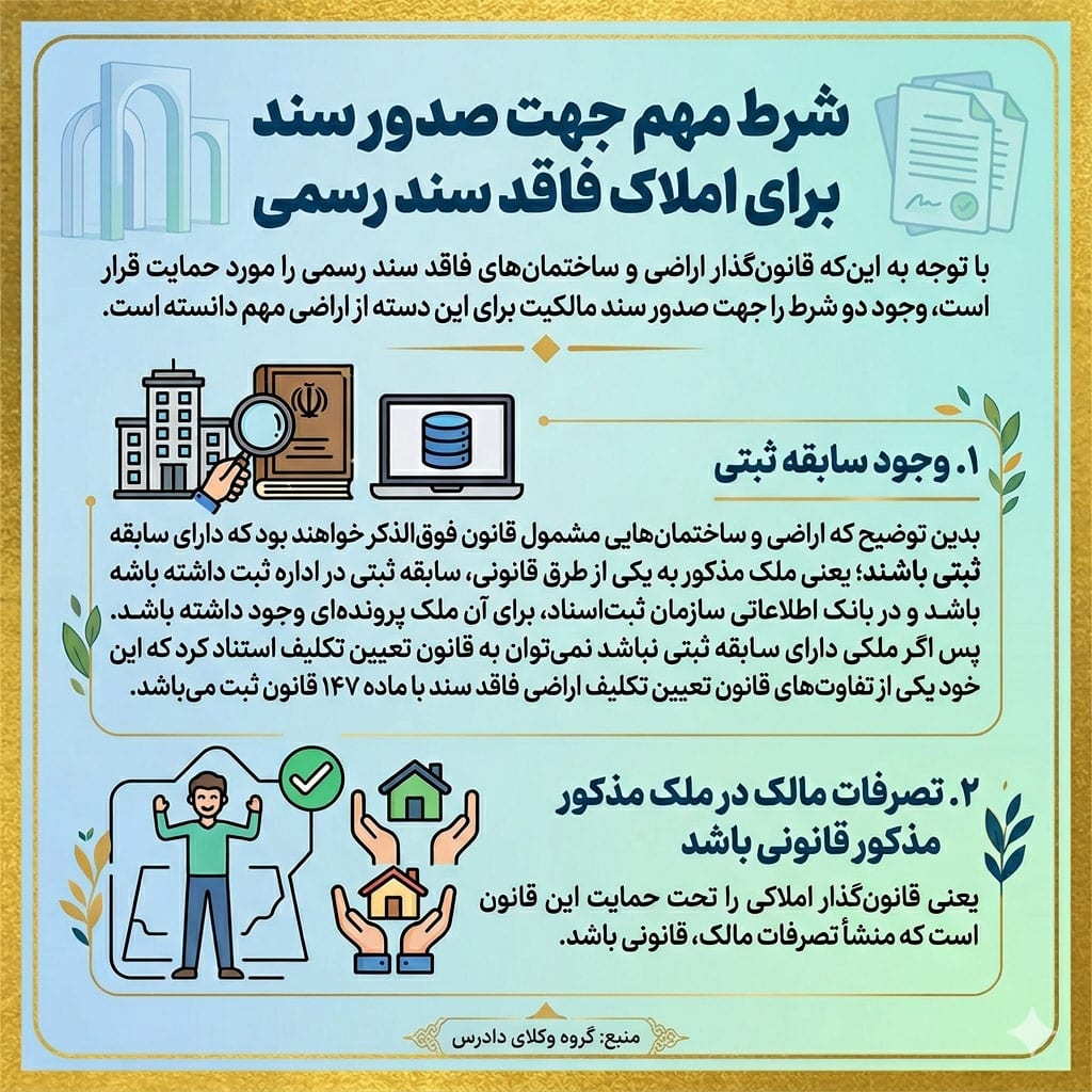 مهمترین شرایط لازم برای ملک برای دریافت سند رسمی