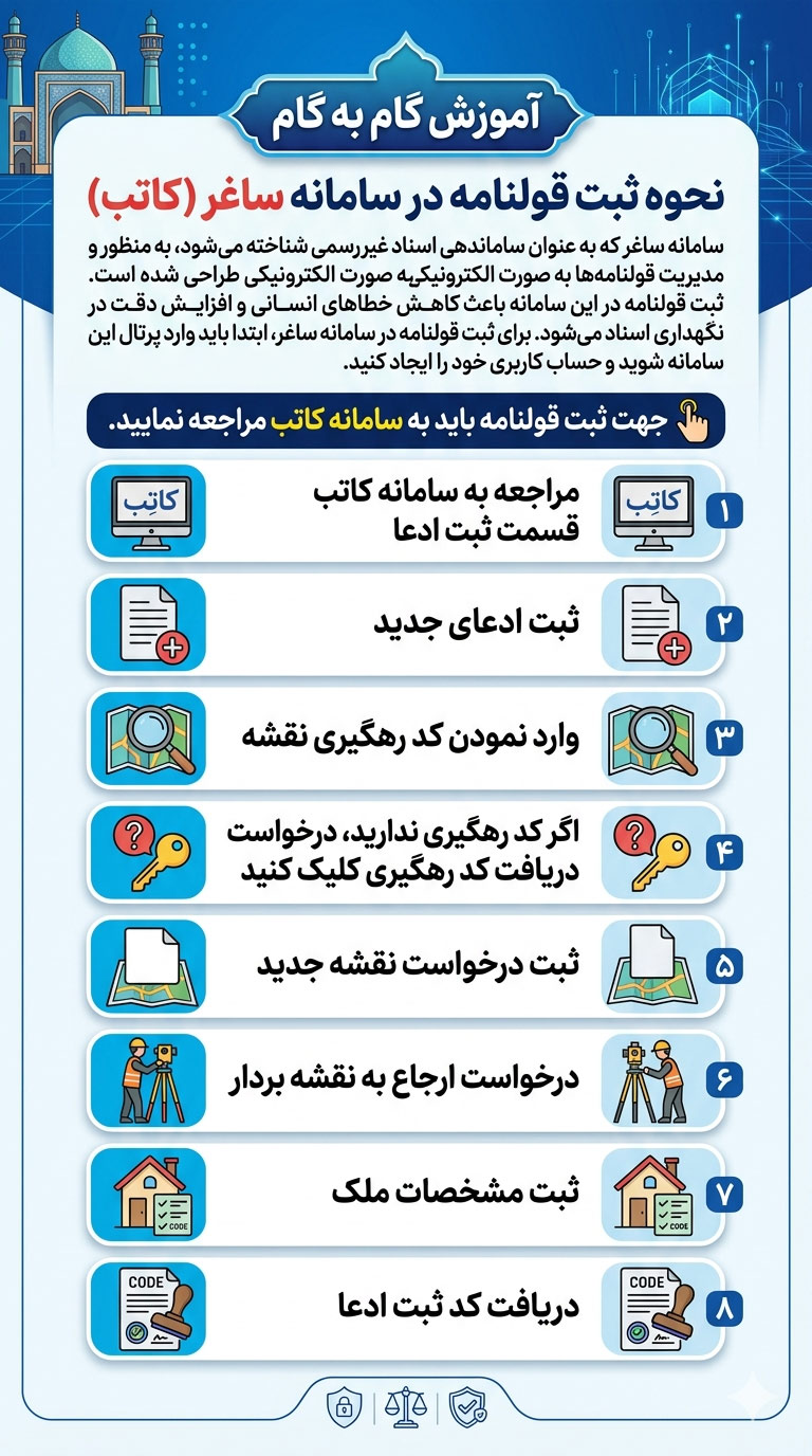 مراحل ثبت قولنامه در سامنه ساغر (کاتب)