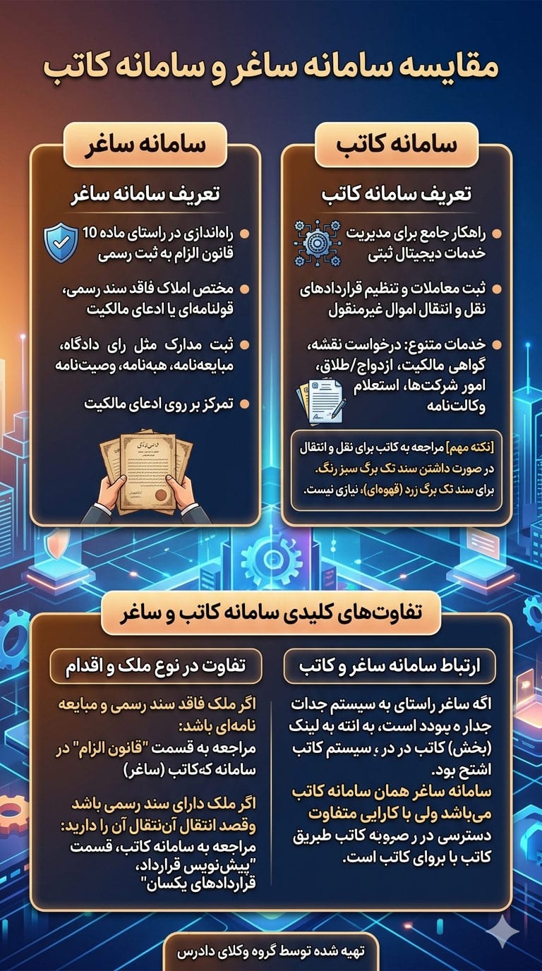 مقایسه سامانه ساغر و سامانه کاتب