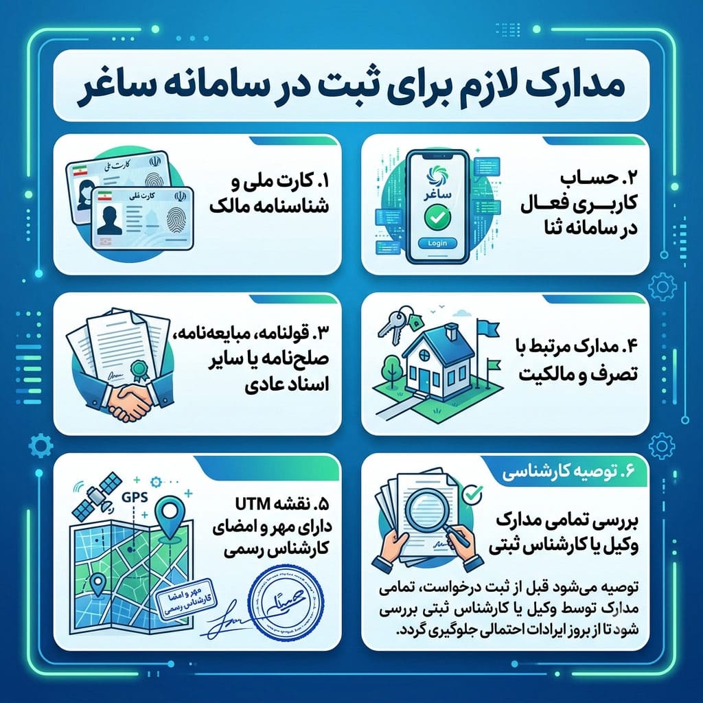 چه مدارکی برای ثبت در سامانه ساعر لازم است؟